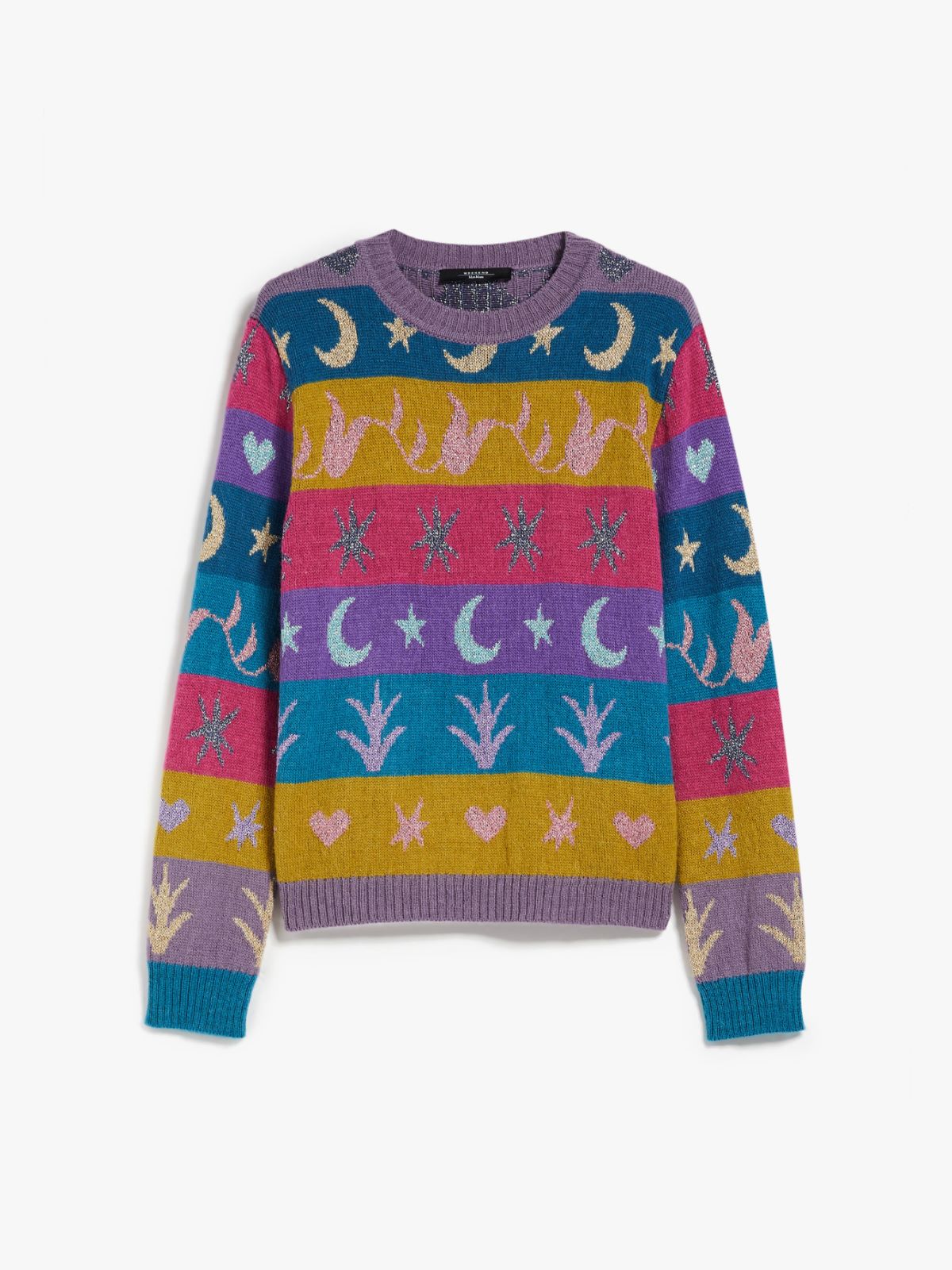 Jacquard-knit alpaca, wool and lurex sweater - MULTICOLOUR - Weekend Max Mara - 6