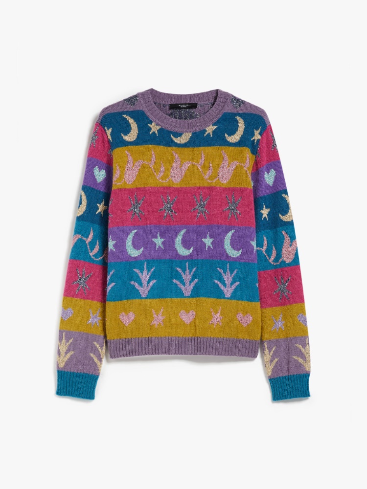 Jacquard-knit alpaca, wool and lurex sweater - MULTICOLOUR - Weekend Max Mara