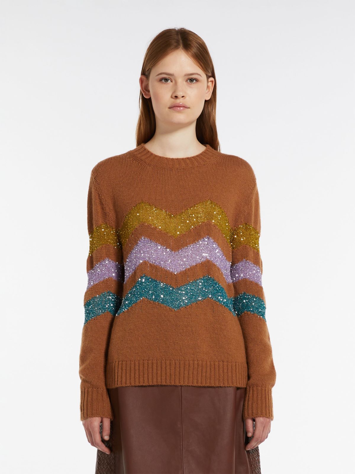 Sequin-embellished mohair yarn sweater - EARTH - Weekend Max Mara - 2