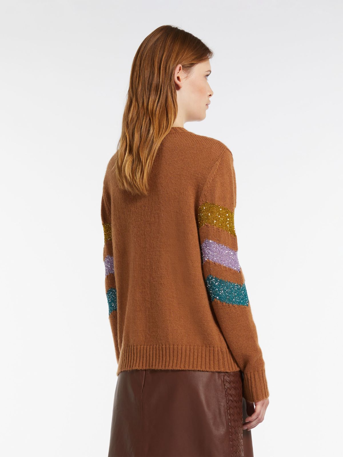 Sequin-embellished mohair yarn sweater - EARTH - Weekend Max Mara - 3
