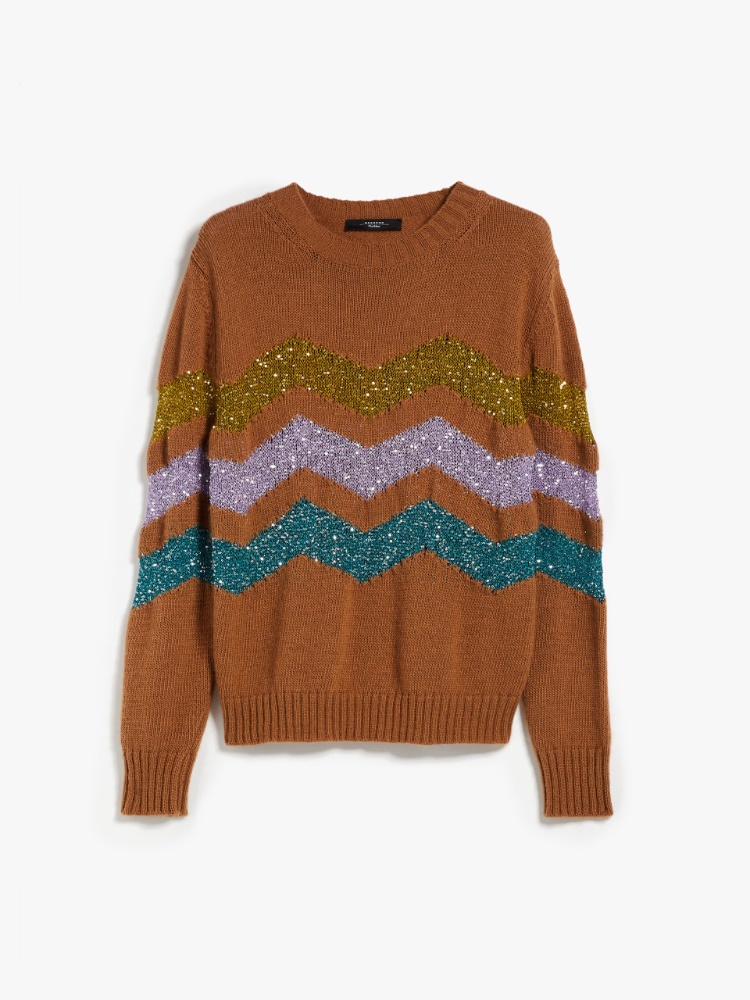 Sequin-embellished mohair yarn sweater - EARTH - Weekend Max Mara - 2