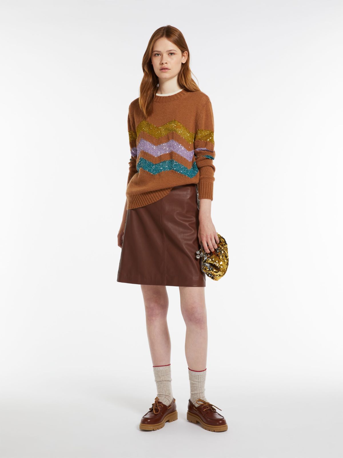 Sequin-embellished mohair yarn sweater - EARTH - Weekend Max Mara