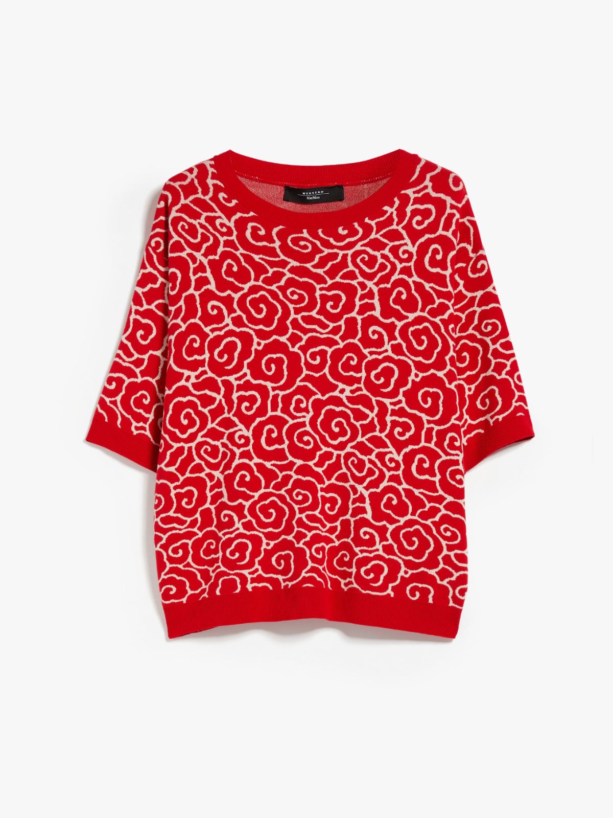 Viscose jacquard T-shirt, red | Weekend Max Mara