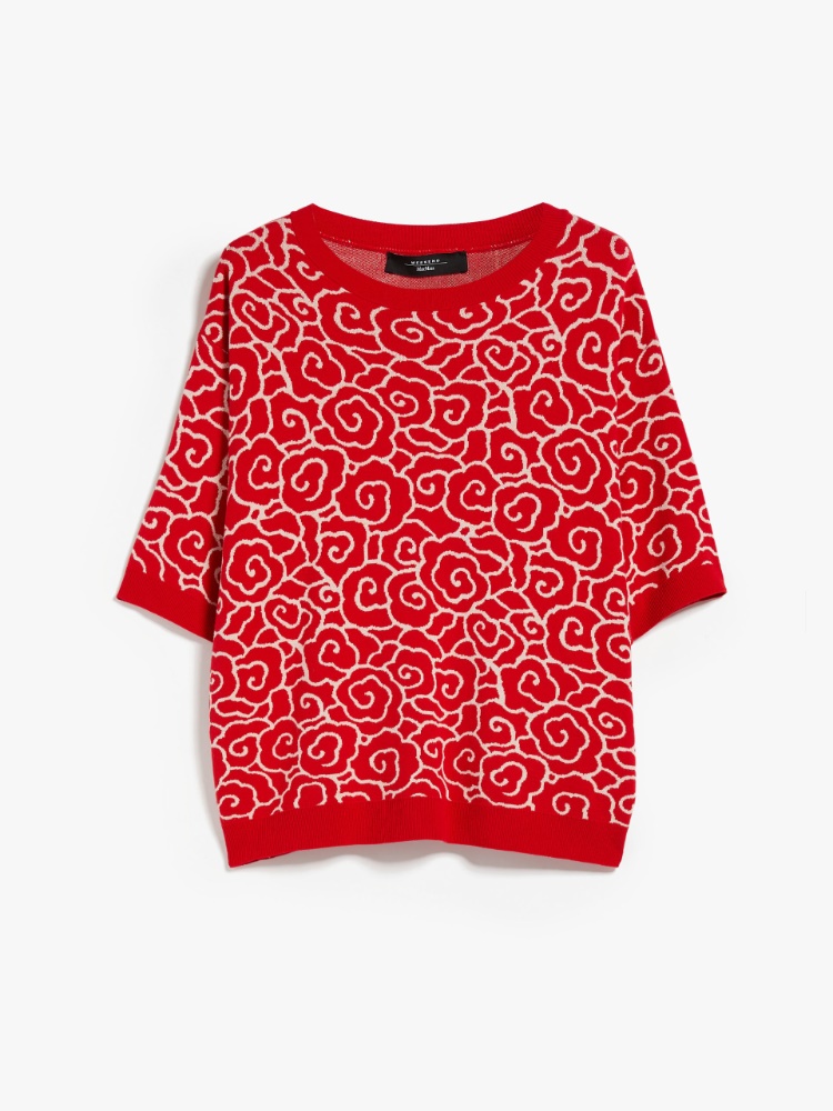 Viscose jacquard T-shirt - RED - Weekend Max Mara - 2