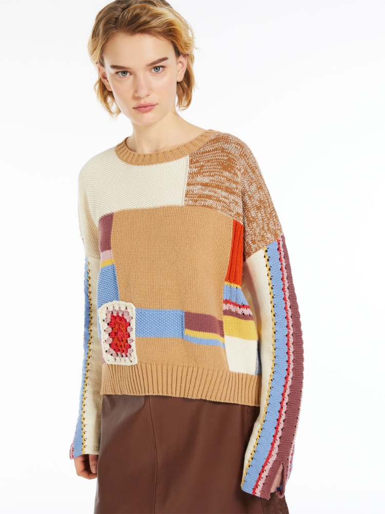 Patchwork cotton sweater - MULTICOLOUR - Weekend Max Mara