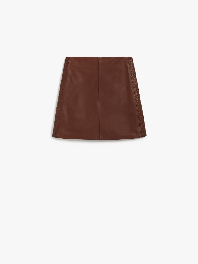 Nappa leather mini skirt - RUST - Weekend Max Mara - 2