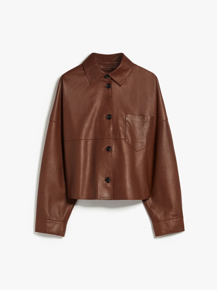 Single-breasted leather jacket -  - Weekend Max Mara