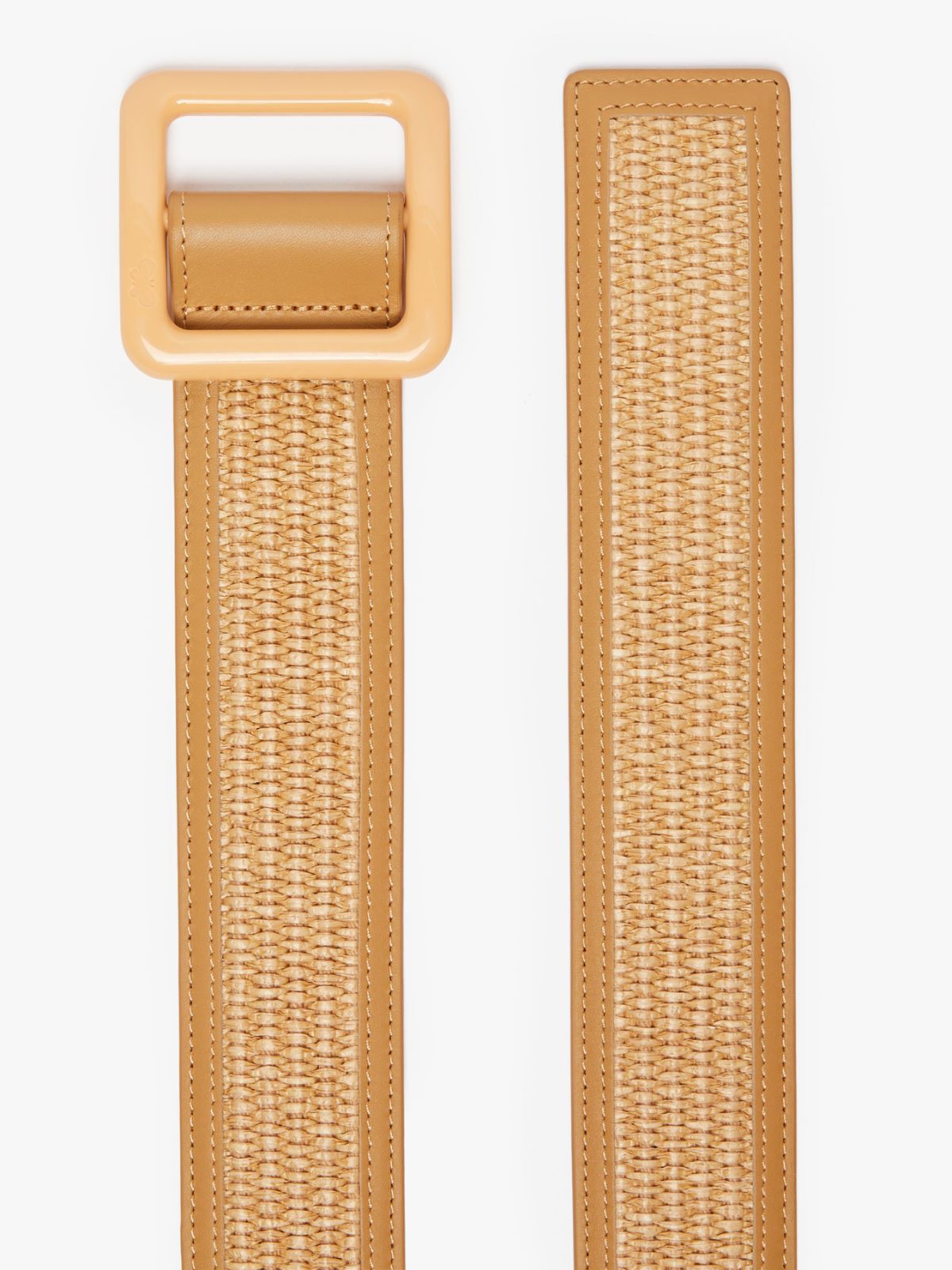 Nylon and cotton raffia belt, beige | Weekend Max Mara