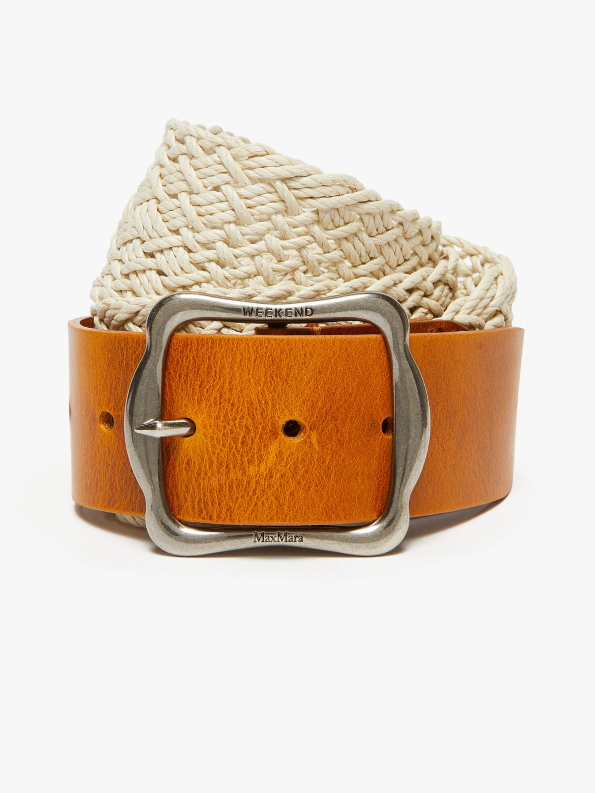 Woven cotton belt, tobacco Weekend Max Mara