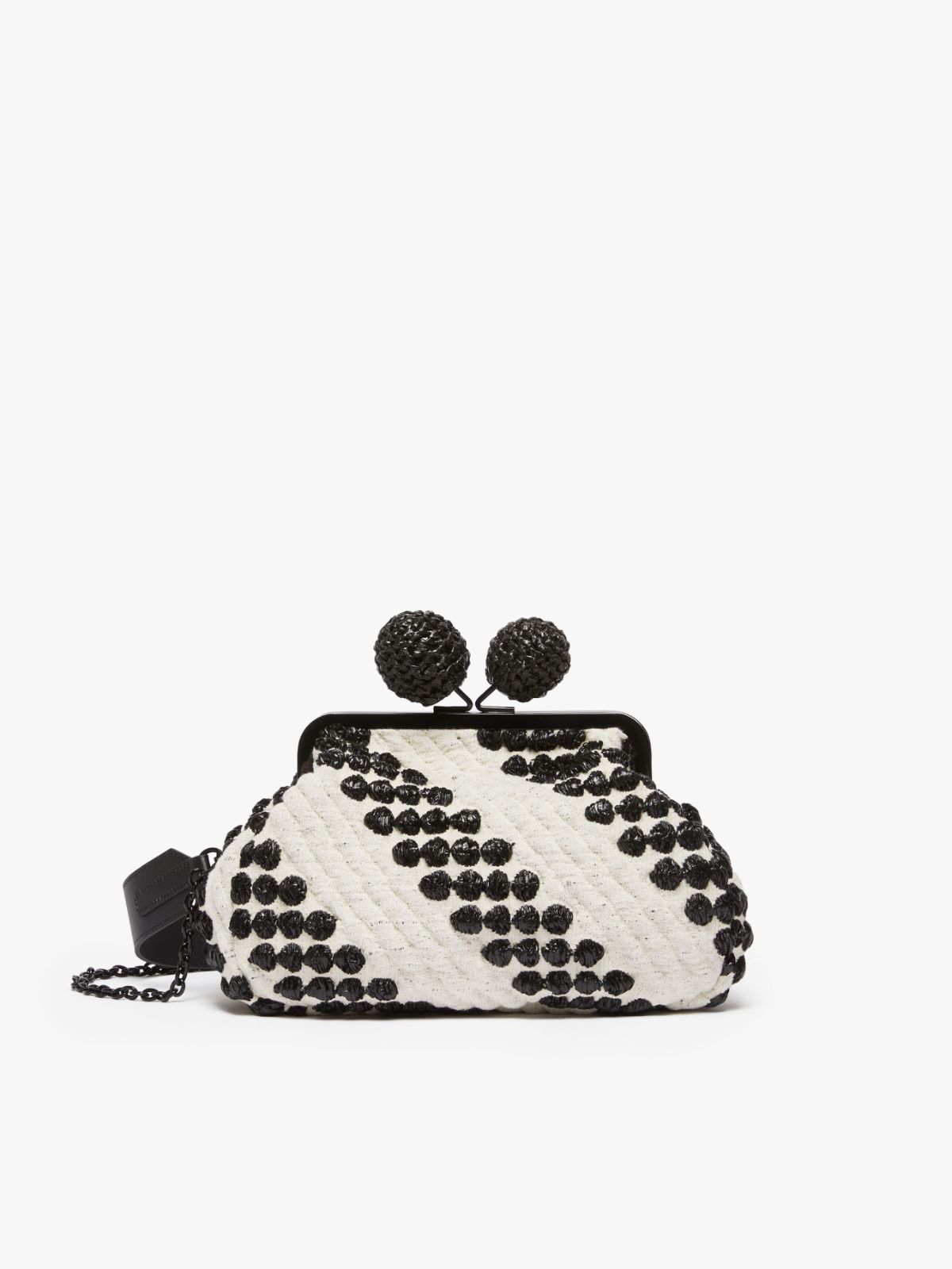 Medium jacquard and raffia Pasticcino Bag, ivory | Weekend Max Mara