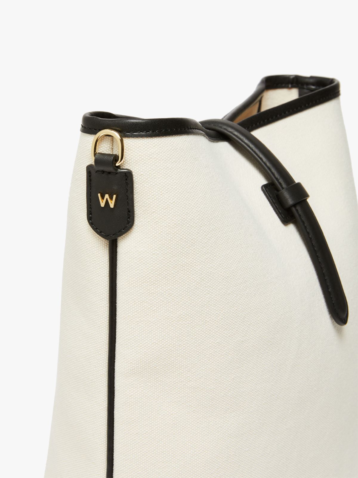 Canvas and leather bucket bag ivory Weekend Max Mara