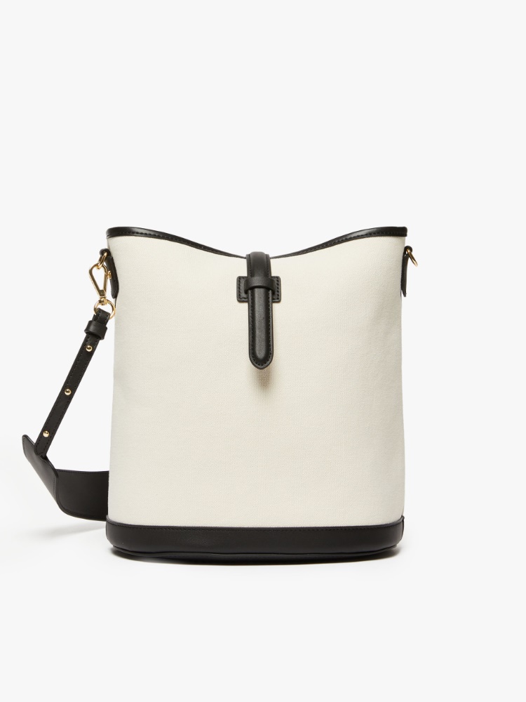 Canvas and leather bucket bag - IVORY - Weekend Max Mara