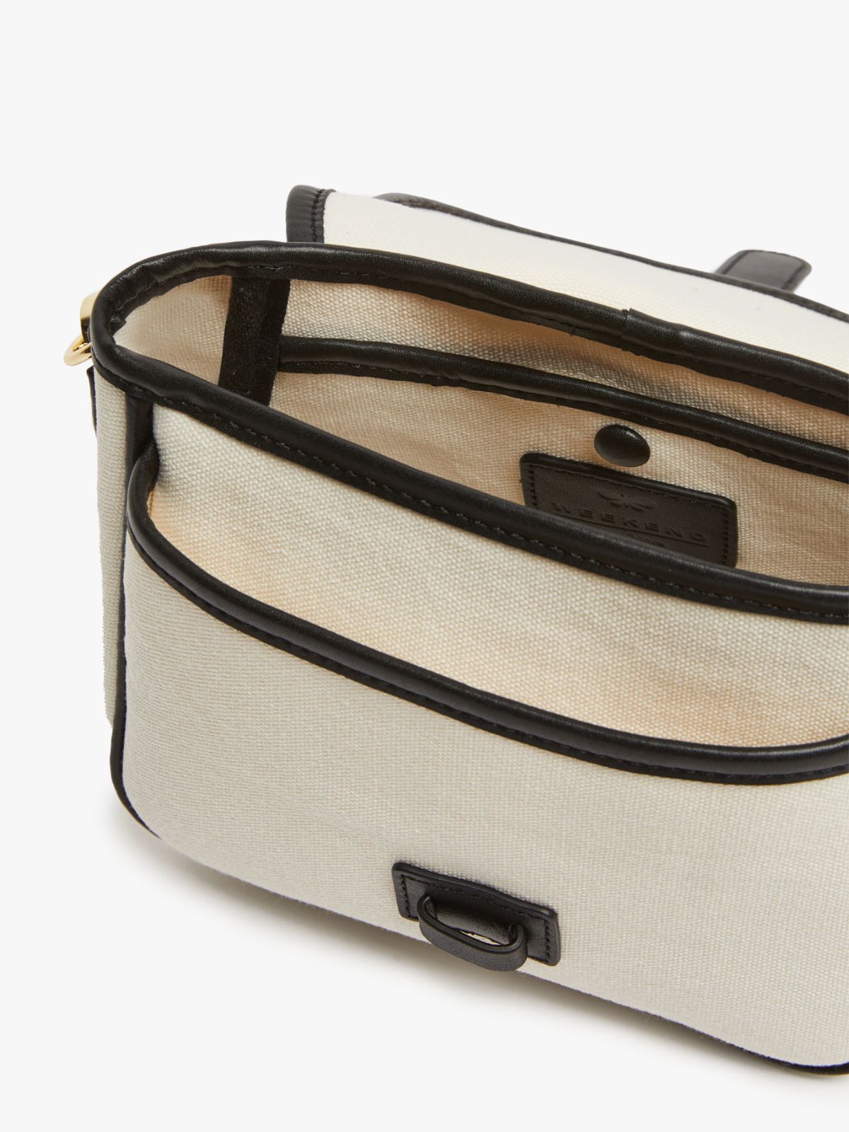 Canvas and leather shoulder bag, ivory | Weekend Max Mara