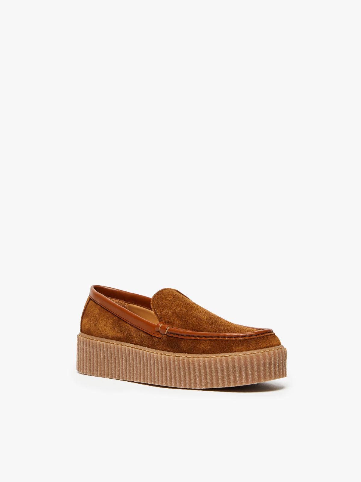 Split cowhide moccasins, tobacco | Weekend Max Mara 