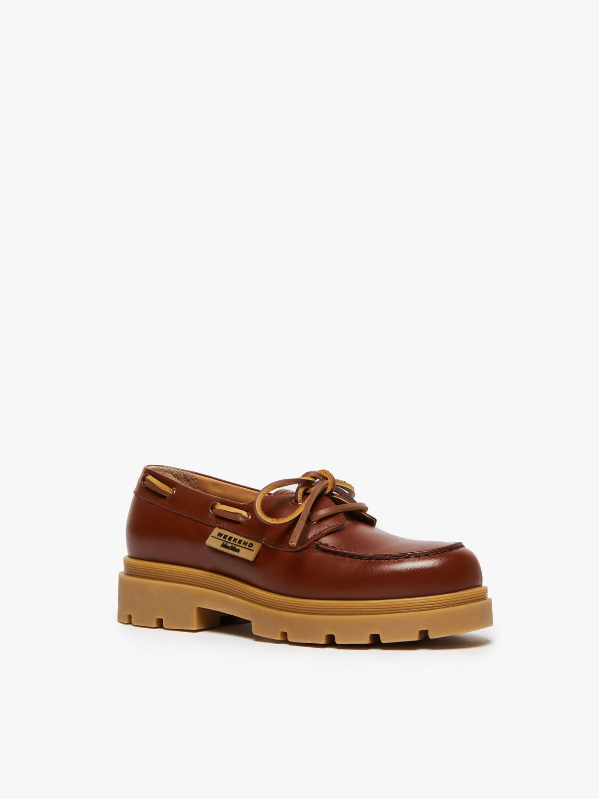 Leather moccasins, tobacco | Weekend Max Mara