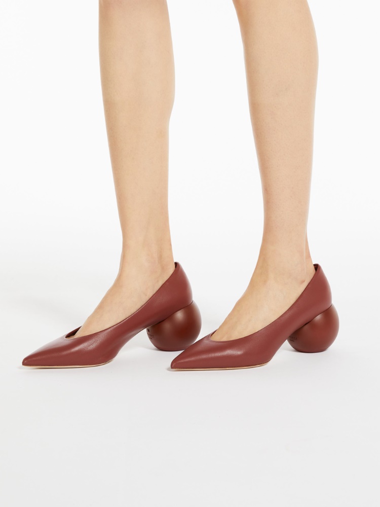 Nappa leather court shoes - RUST - Weekend Max Mara - 2