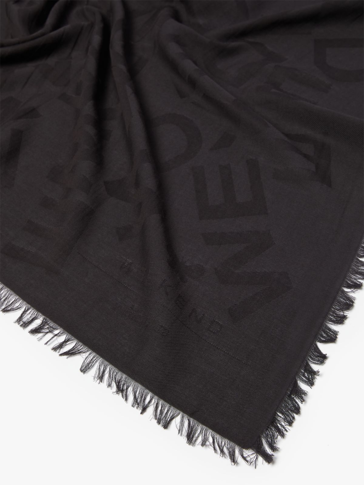 Jacquard cotton stole, black