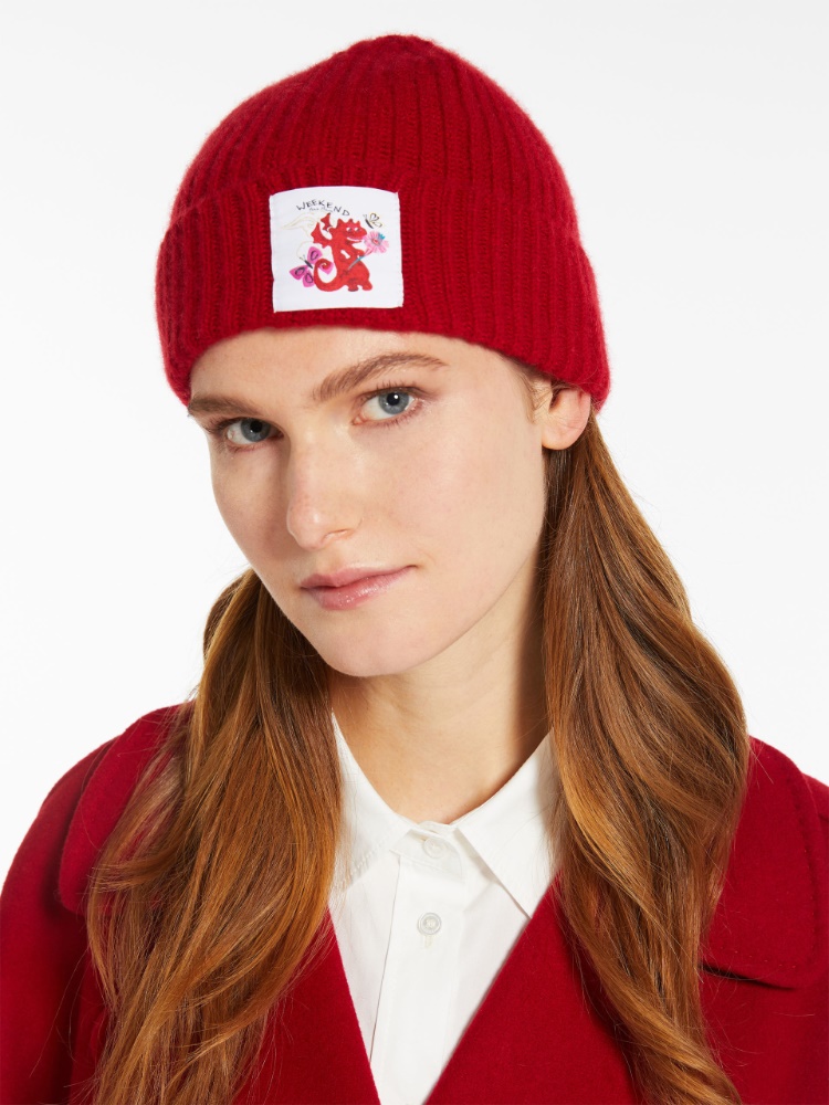 Cashmere beanie hat - DARK RED - Weekend Max Mara - 2