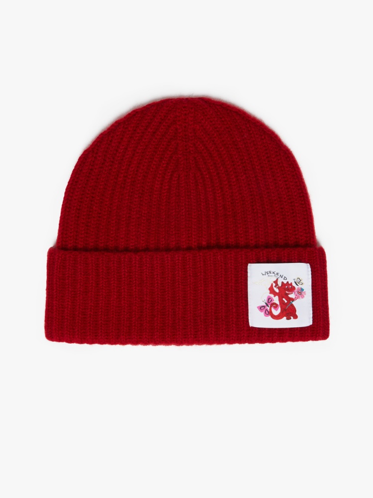Cashmere beanie hat - DARK RED - Weekend Max Mara