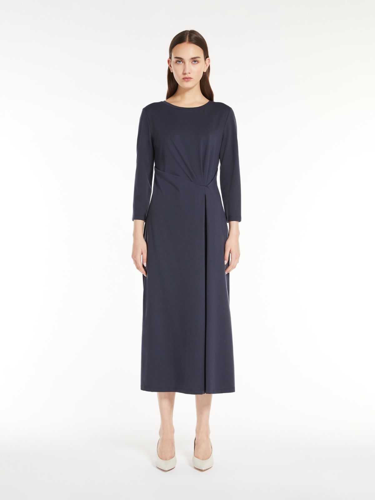 Pleated jersey dress, navy | Weekend Max Mara