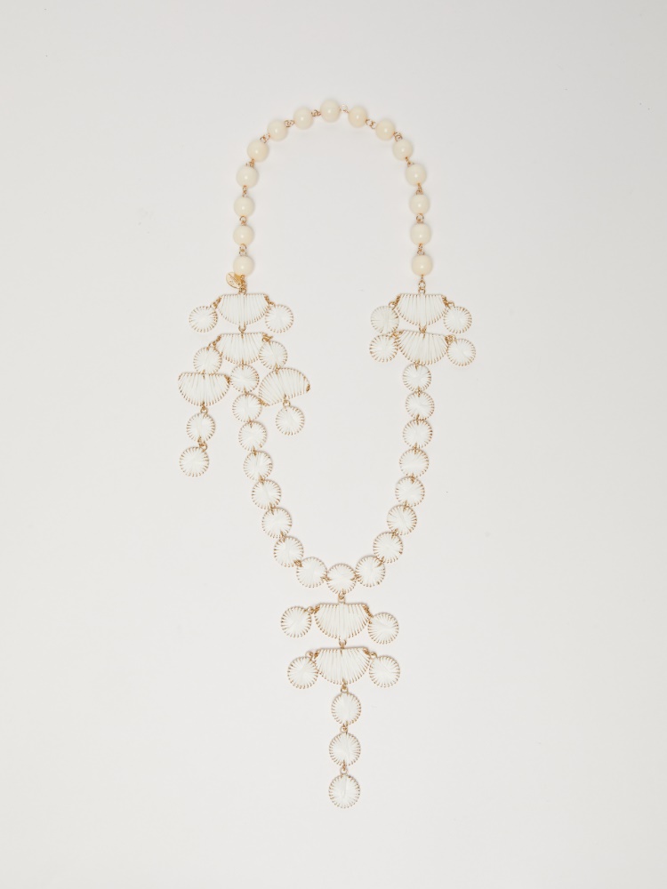 Viscose and resin necklace - OPTICAL WHITE - Weekend Max Mara - 2