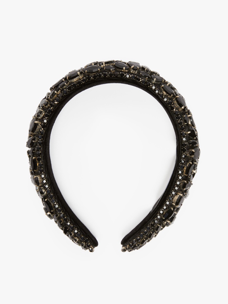 Bead and rhinestone headband - BLACK - Weekend Max Mara