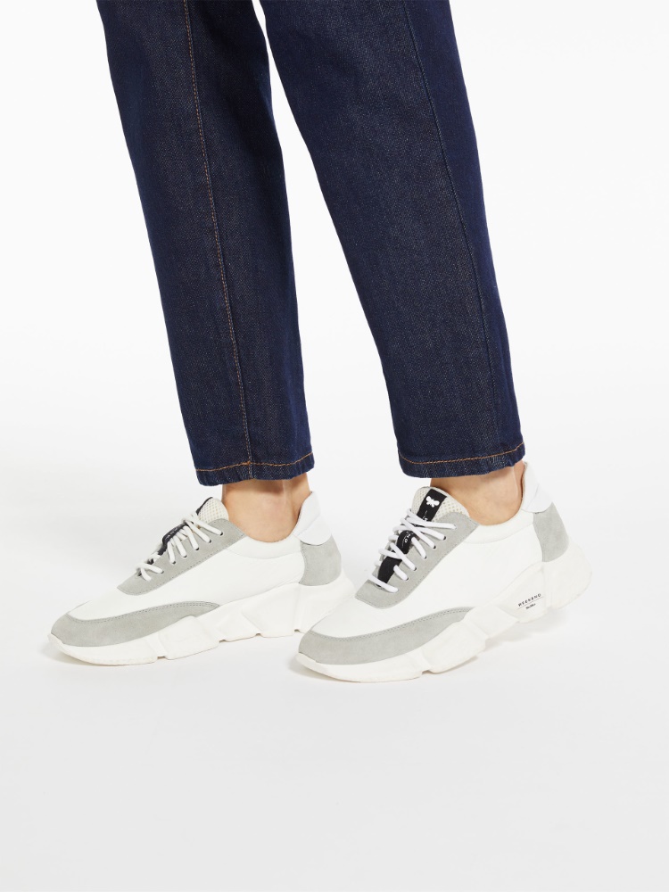 Running shoes in nylon and suede - WHITE - Weekend Max Mara - 2