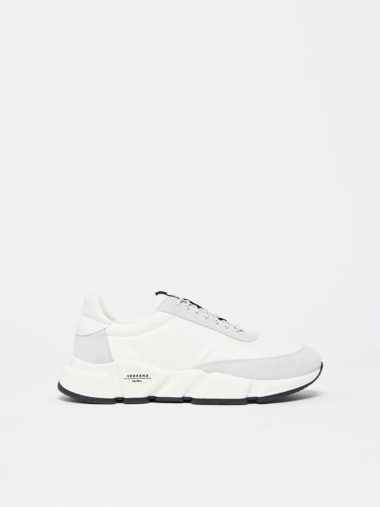 Running shoes in nylon and suede - WHITE - Weekend Max Mara