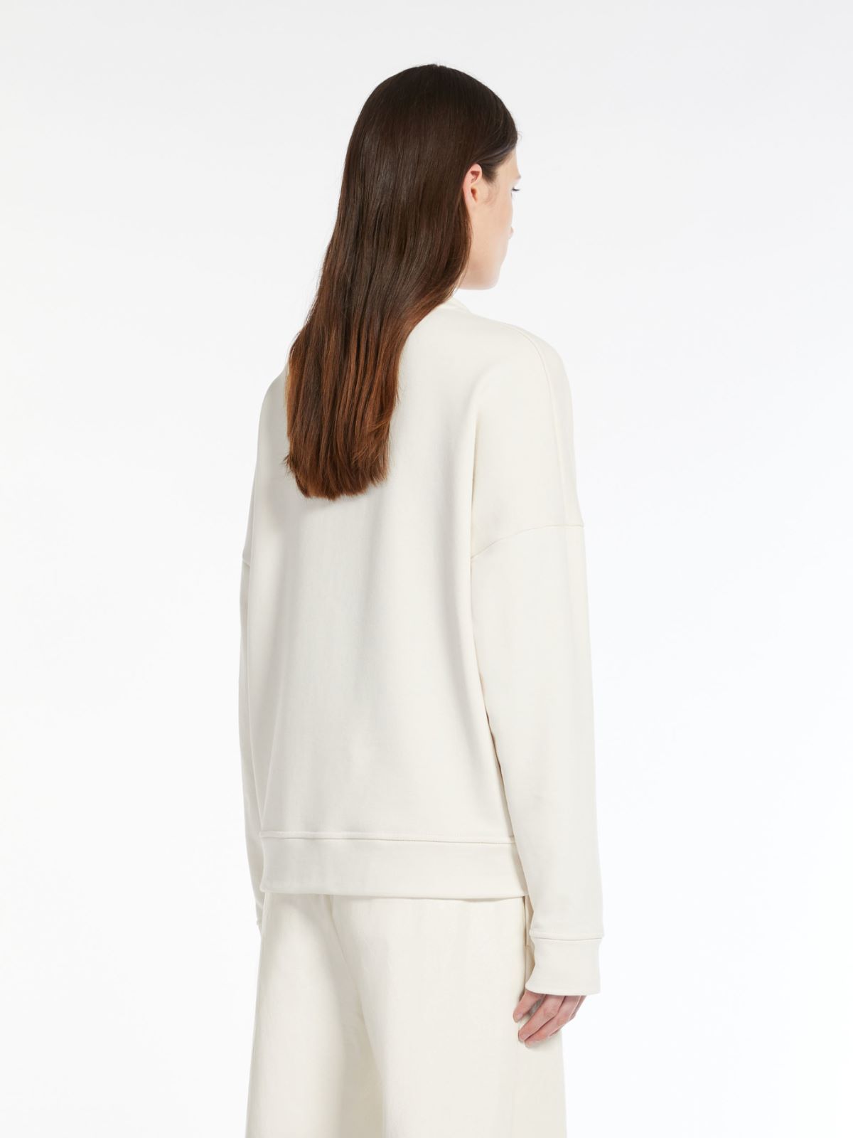 Printed organic cotton sweatshirt, ivory | Weekend Max Mara