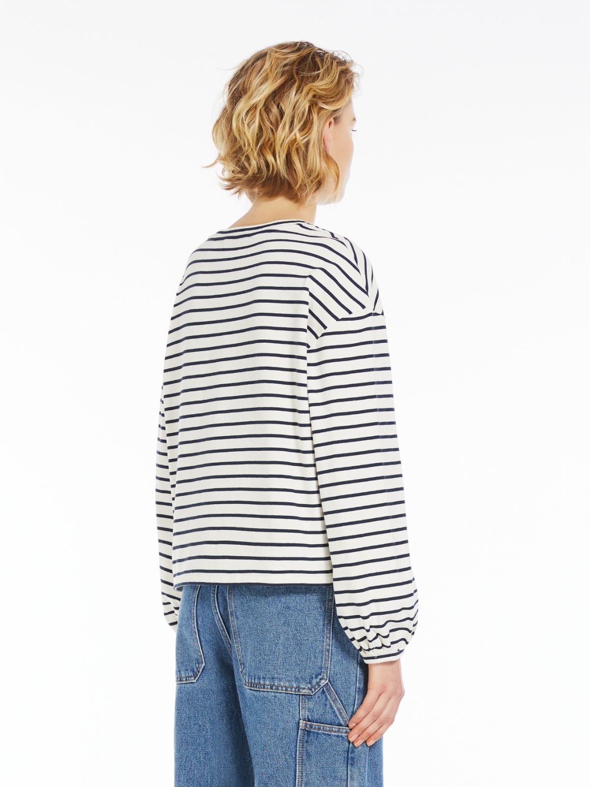 Boxy striped organic cotton T-shirt, navy | Weekend Max Mara