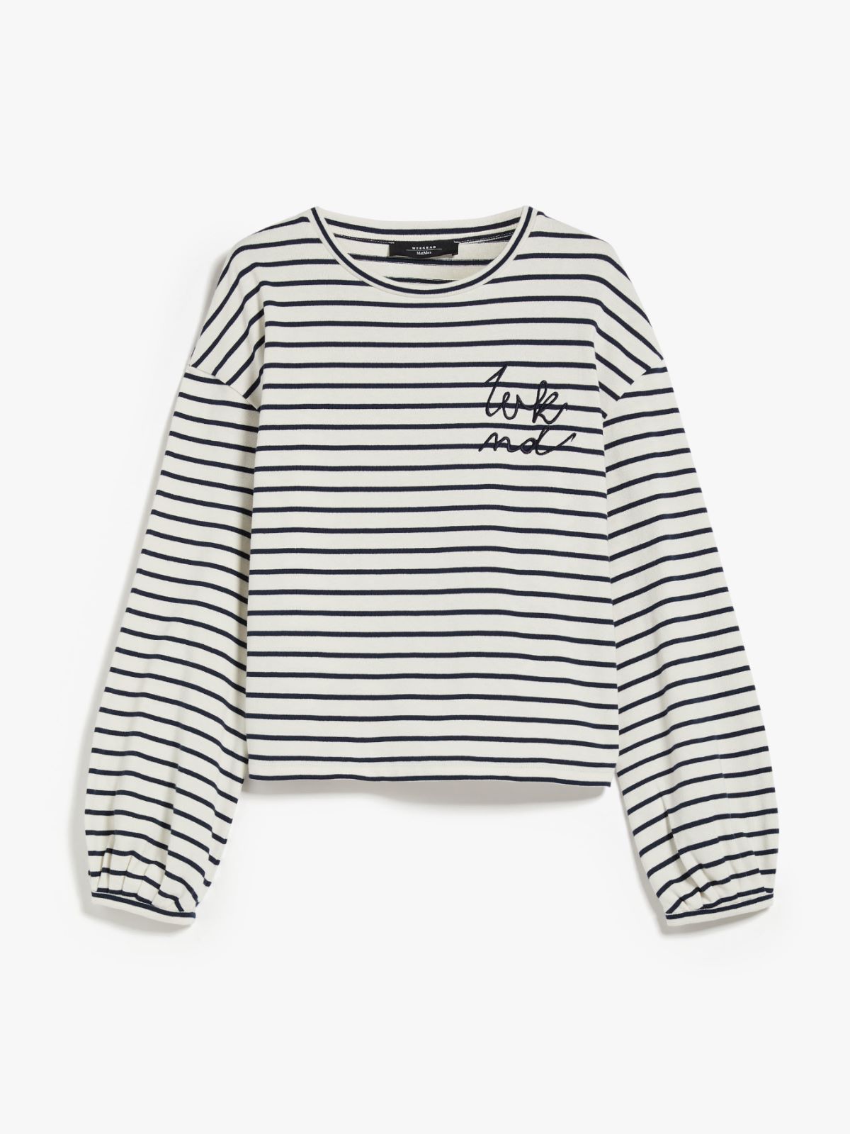 Boxy striped organic cotton T-shirt, navy | Weekend Max Mara