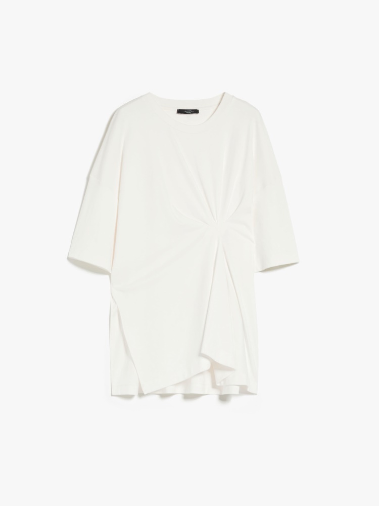Jersey T-shirt with asymmetrical pleats - OPTICAL WHITE - Weekend Max Mara - 2