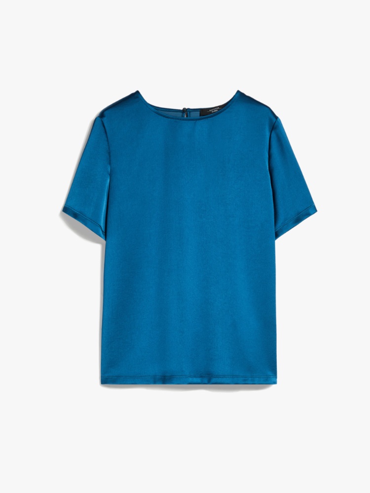 Technical satin and jersey T-shirt - OIL - Weekend Max Mara - 2