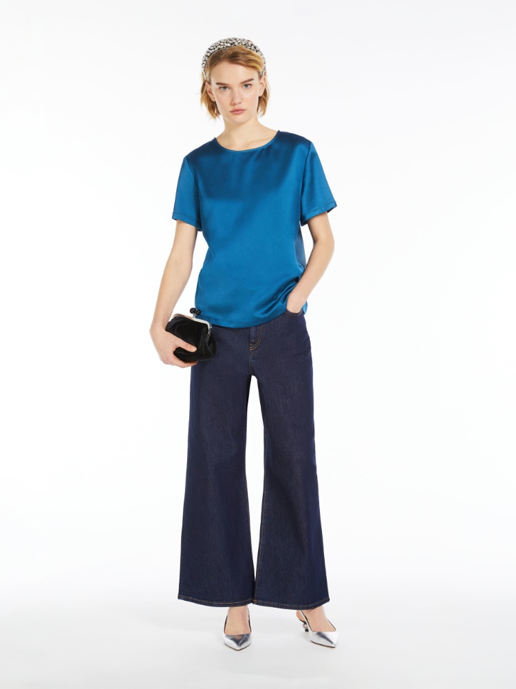 Technical satin and jersey T-shirt - OIL - Weekend Max Mara