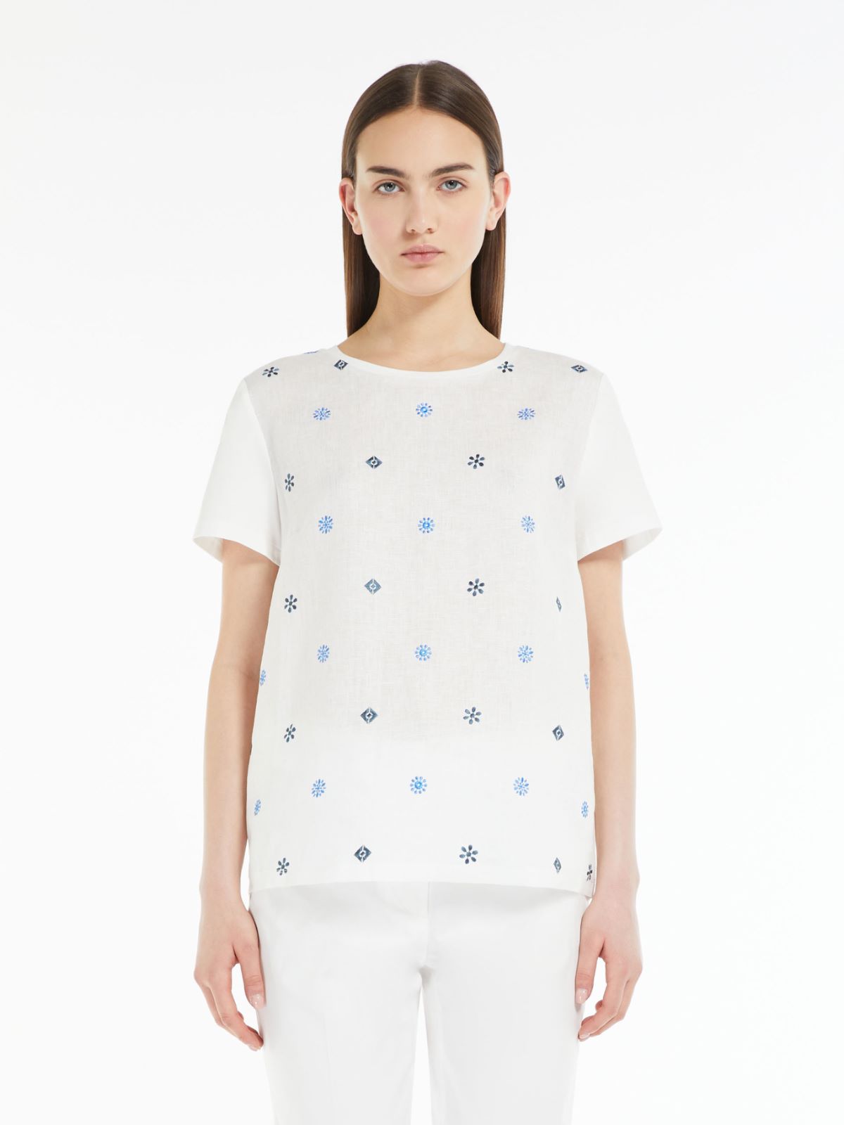 Linen canvas T-shirt, white | Weekend Max Mara