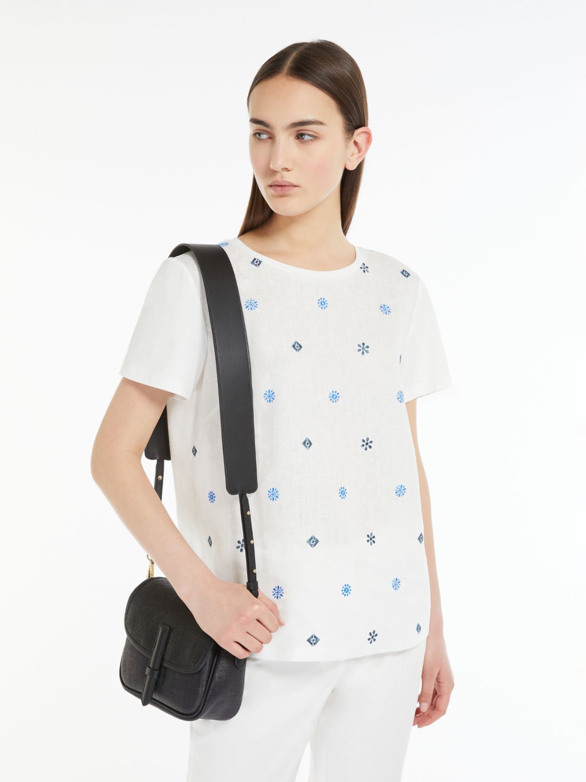 Linen canvas T-shirt, white | Weekend Max Mara