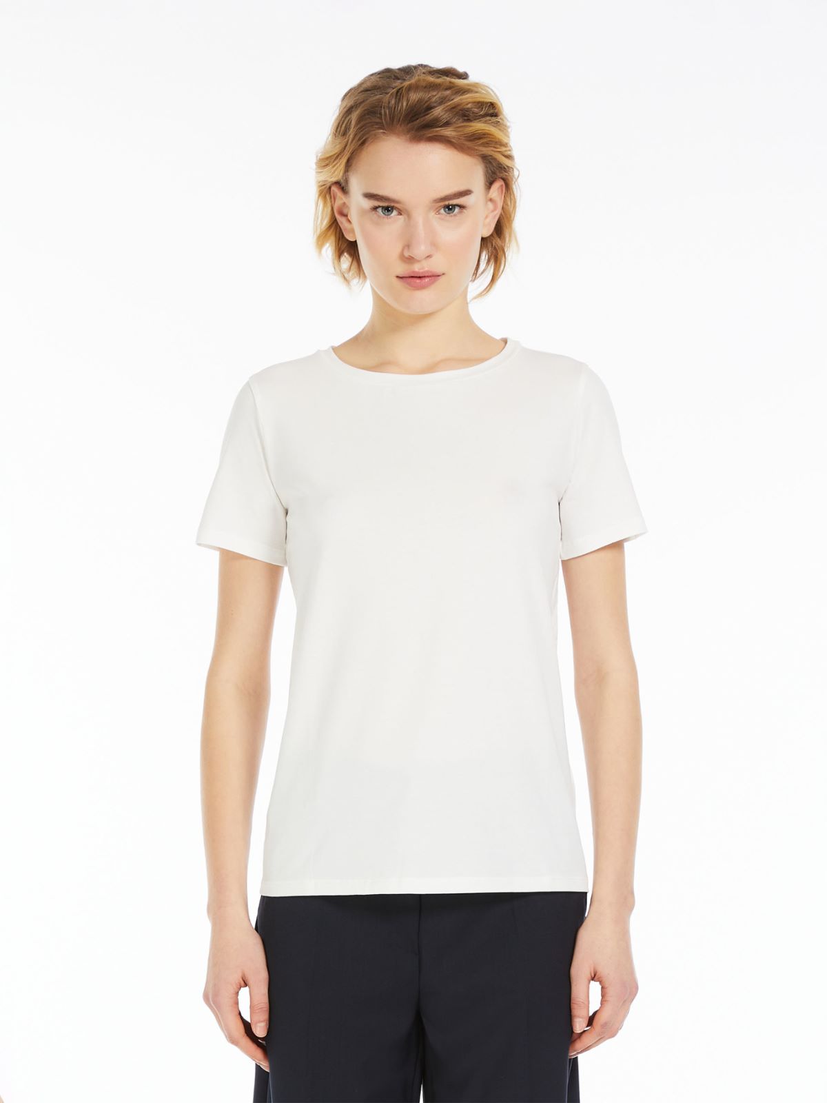Straight-fit organic cotton T-shirt, white | Weekend Max Mara