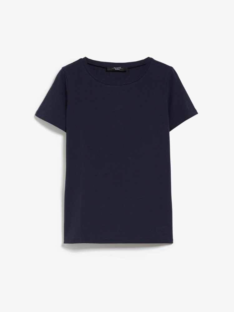 Straight-fit organic cotton T-shirt - NAVY - Weekend Max Mara