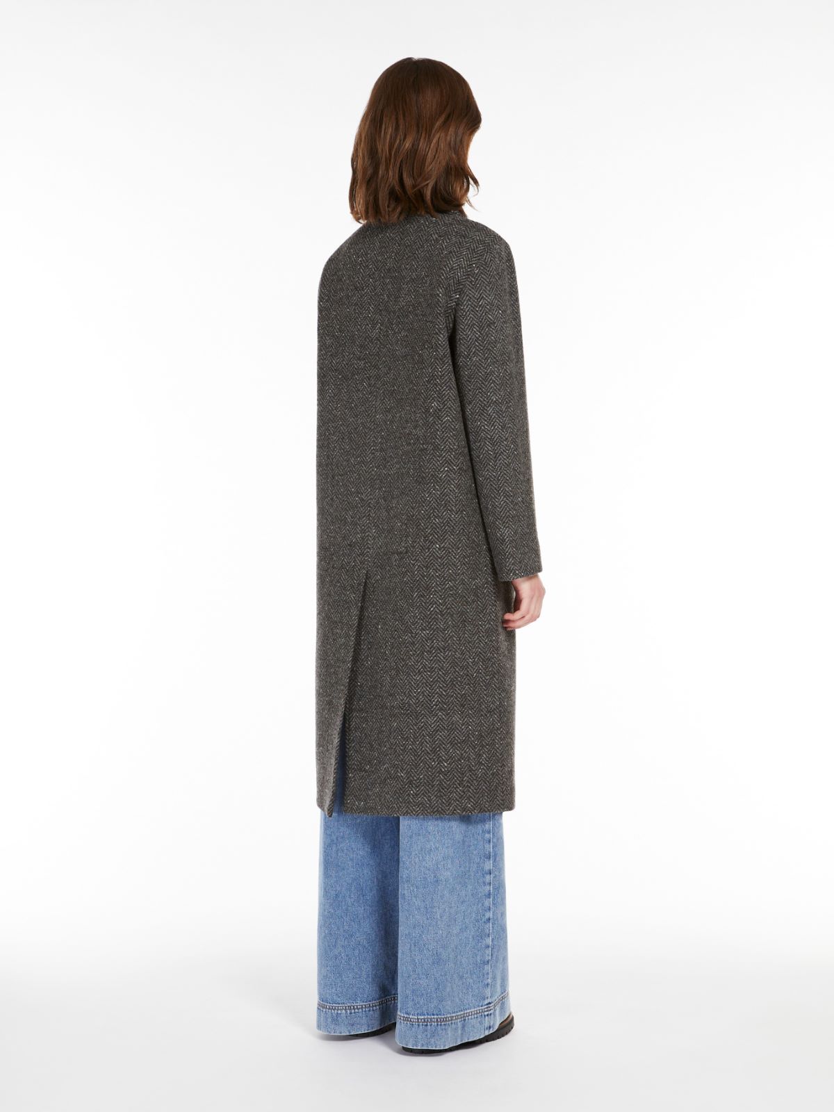 Wool tweed coat, dark grey | Weekend Max Mara