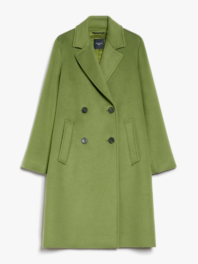 Double-breasted wool broadcloth coat - GREEN - Weekend Max Mara - 2