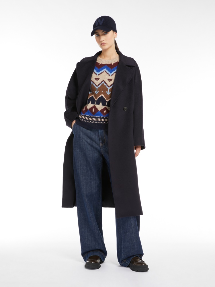 Belted wool coat - NAVY - Weekend Max Mara