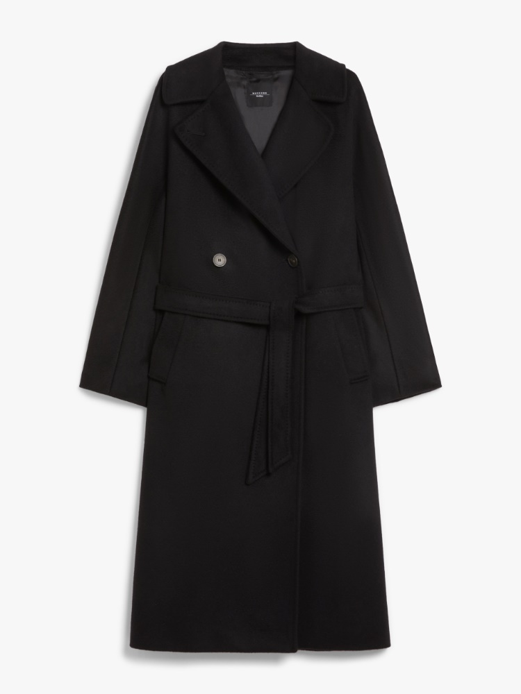 Belted wool coat - BLACK - Weekend Max Mara