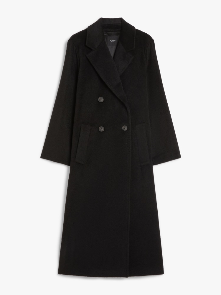 Double-breasted wool and alpaca coat - BLACK - Weekend Max Mara