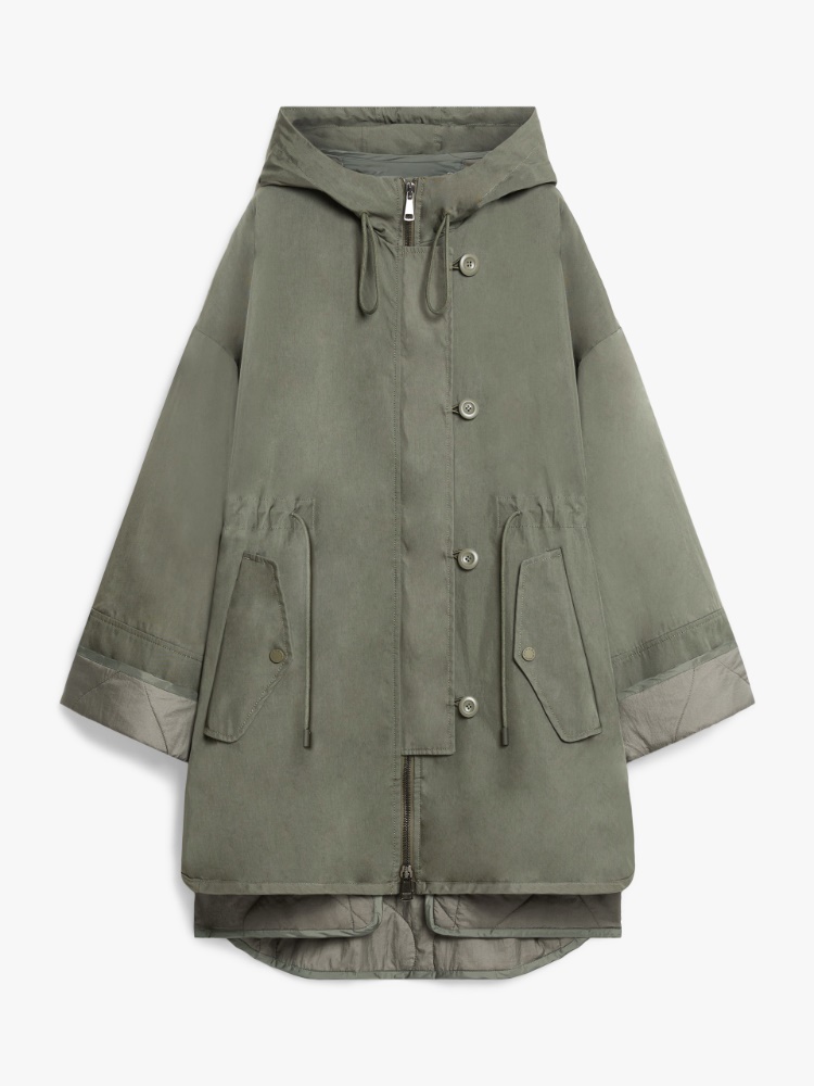 Reversible water-repellent cotton parka - KAKI - Weekend Max Mara - 2