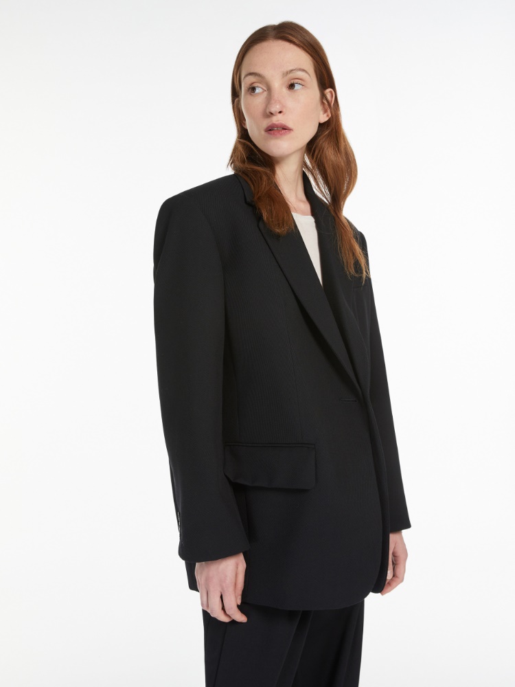 Oversized wool-blend blazer - BLACK - Weekend Max Mara