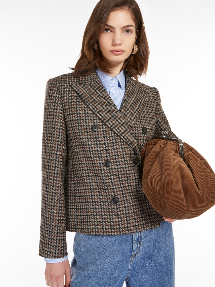 Wool-blend cropped jacket - BROWN GREY - Weekend Max Mara