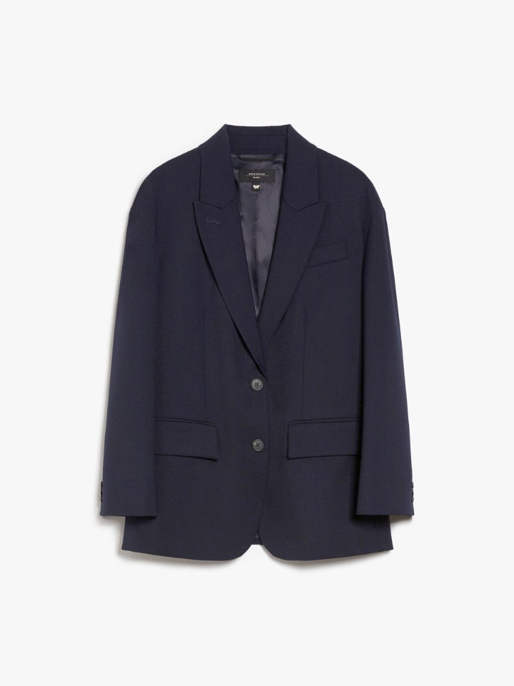 Oversized wool-blend gabardine blazer - NAVY - Weekend Max Mara - 2