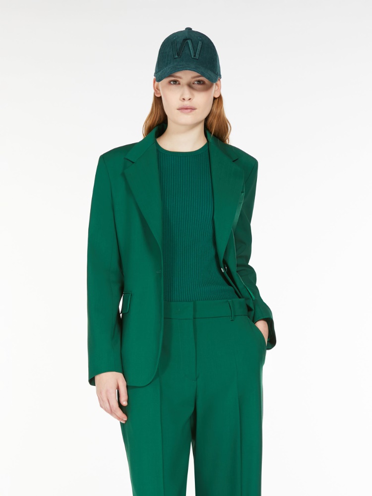 Natural stretch wool blazer - GREEN - Weekend Max Mara