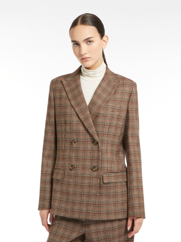 Patterned wool blazer - HAZELNUT BROWN - Weekend Max Mara