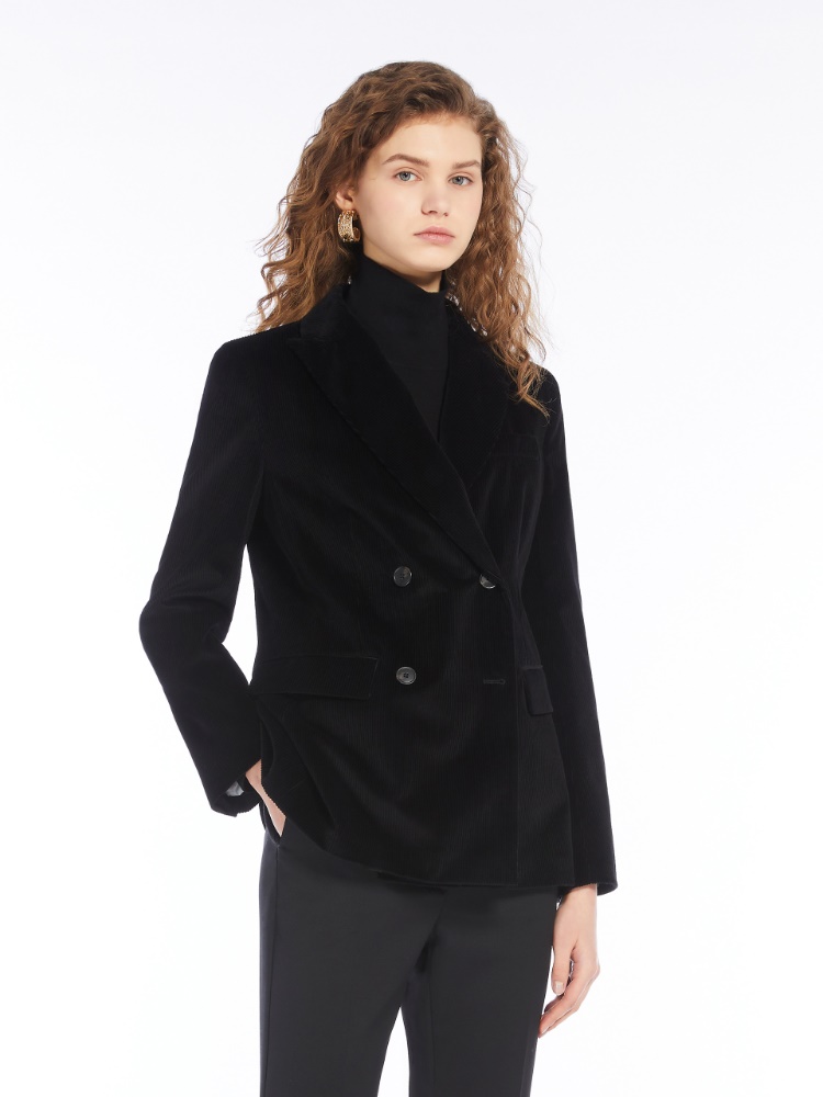 Double-breasted velvet blazer - BLACK - Weekend Max Mara